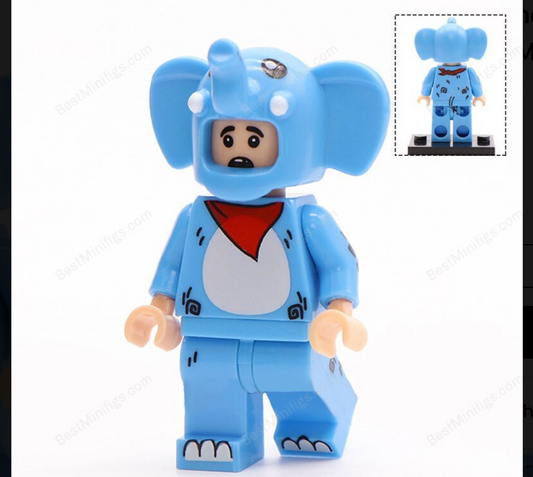 Lego Compatible Blue Elephant Guy Mascot Animal Costume Minifigures Farm Series